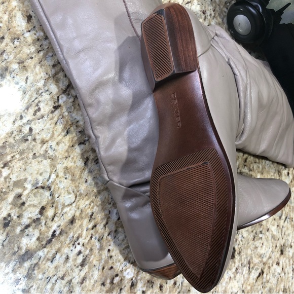 RARE‼️ DEXTER 1970s USA Leather Ruched Slouch Almond-toe Taupe Boots - Picture 11 of 12